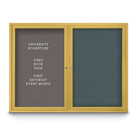 United Visual Products Corkboard, Synthetic Forbo/Gold, 42" x 32" UV4035-GOLD-FORBO